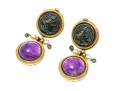 Amethyst And Medallion Pendant Earrings