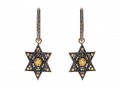 Sterling Hoop And Star Pendant Earrings