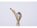 Sweet 14K Yellow Gold Blue Topaz Brooch