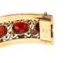 14kyg Spectacular Subari Brothers Vintage Wide Filigree Garnet Bangle Bracelet