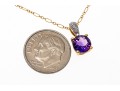 Delicate 14K Rich Purple Amethyst Pendant Necklace
