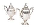 Wallace Sterling Silver Classic Rembrandt 3 Pint Coffee Pot And 2 3/4 Pint Tea Pot