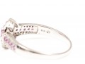 14K White Gold, Pink Sapphire And Diamond Ring, Size 11+