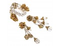 MIriam Haskell Stunning Double Row Crystal And Flower Bracelet And Earrings Set