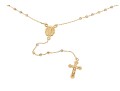 14K Tri-Colored Drop Cross Pendant Necklace