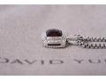 David Yurman Petite Albion Garnet Pave Diamond Pendant Necklace