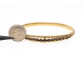 14k Yellow Gold Beautiful Hinged Sapphire Bangle Bracelet, App. 0.95 TCW