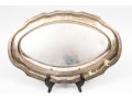 Vintage Classic French Silver Oval Tray, Chippendale Border With Beaded Edge