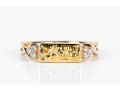14K And Diamond Ring With 24K Textured Image, Size 7