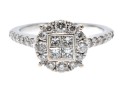 Stunning 10K White Gold Diamond Set Ring, Size 5.25-