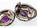 Textured Amethyst Set Sterling Silver Earrings