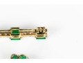 Two Petite 14K Emerald And Diamond Pendants