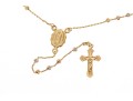 14K Tri-Colored Drop Cross Pendant Necklace