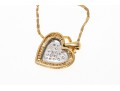 Romantic 14K Diamond Set Heart Pendant Necklace