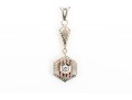 14K White Gold Vintage Style Diamond Drop Pendant Necklace