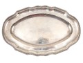 Vintage Classic French Silver Oval Tray, Chippendale Border With Beaded Edge