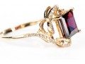Enchanting 10K Garnet And Diamond Frame Ring,size 6.5+