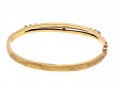14k Yellow Gold Beautiful Hinged Sapphire Bangle Bracelet, App. 0.95 TCW