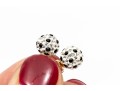 14K Black And White Zirconia Stud Earrings