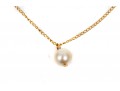 Collection Of 14K And Cultured Pearl Necklace, Earrings And Ring, Size 6