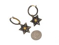 Sterling Hoop And Star Pendant Earrings