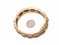 14kyg Spectacular Subari Brothers Vintage Wide Filigree Garnet Bangle Bracelet