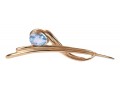 Sweet 14K Yellow Gold Blue Topaz Brooch
