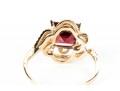 Enchanting 10K Garnet And Diamond Frame Ring,size 6.5+