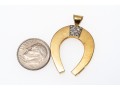 14k Yellow Gold Handsome Diamond Set Horseshoe Pendant, App. 0.06 TCW