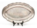 Vintage Classic French Silver Oval Tray, Chippendale Border With Beaded Edge