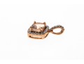 Cute 14K Rose Gold Morganite And Diamond Pendant
