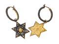 Sterling Hoop And Star Pendant Earrings