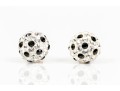 14K Black And White Zirconia Stud Earrings
