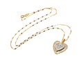 Romantic 14K Diamond Set Heart Pendant Necklace