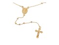 14K Tri-Colored Drop Cross Pendant Necklace