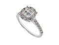Stunning 10K White Gold Diamond Set Ring, Size 5.25-