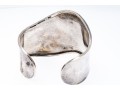 Sterling Silver Striking Ultra Wide Contemporary Swirl Cuff Bracelet, Set With CZ Stones