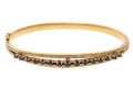 14k Yellow Gold Beautiful Hinged Sapphire Bangle Bracelet, App. 0.95 TCW