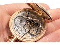 English Vintage Sterling Repousse Pocketwatch Holder With Gold Filled Elgin Watch