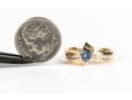 Modern 14K Triangular Tanzanite And Diamond Ring, Size 6.25