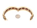 14kyg Spectacular Subari Brothers Vintage Wide Filigree Garnet Bangle Bracelet
