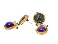 Amethyst And Medallion Pendant Earrings