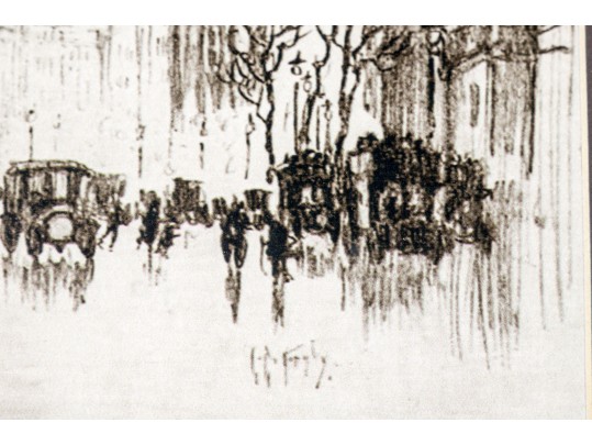 Pair Of Decorative Wall Art Depicting Paris Street Scenes