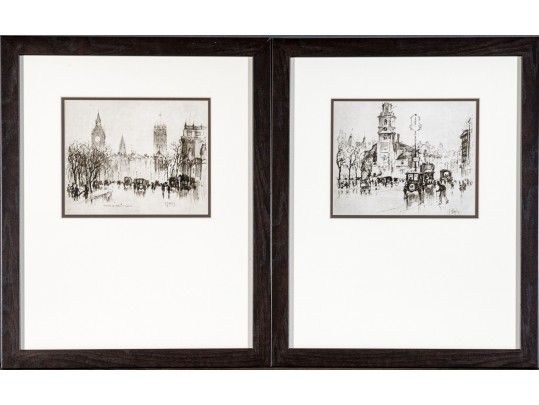 Pair Of Decorative Wall Art Depicting Paris Street Scenes
