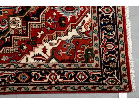 Serapi Wool Area Rug In Red, Black, And Cream (6' X 4') NEW