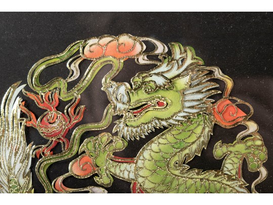 Ornate Papercut Chinese Dragon And Phoenix