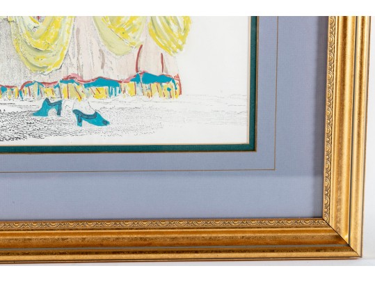 Attrib. Tony Putnam Jr. (American [NC], 1933-1990) Fashion Plate Of A Woman In A Large Dress