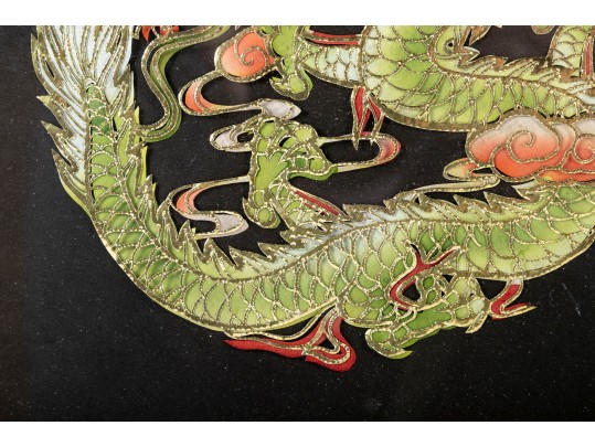 Ornate Papercut Chinese Dragon And Phoenix