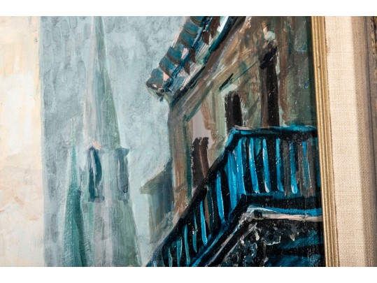 Larry Strickland (American [AL], B. 1948) Oil On Board, City Scene