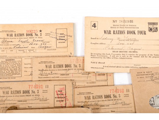 American WWII War Ration Books